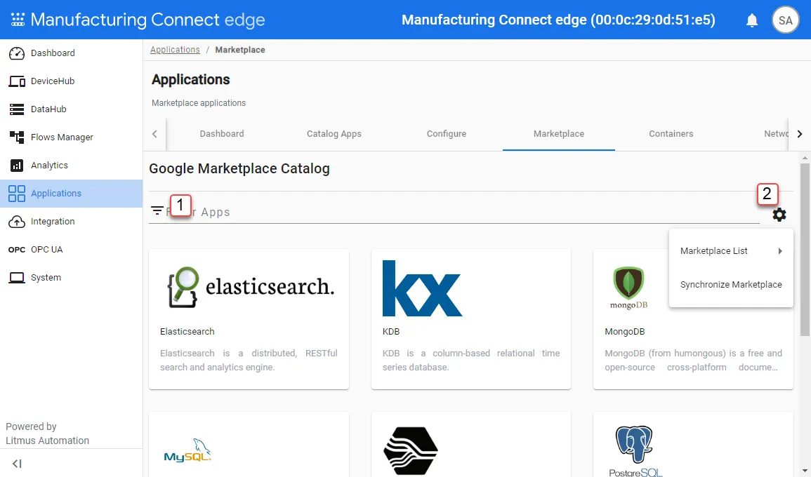 Management options for marketplace applications Management options for marketplace applications