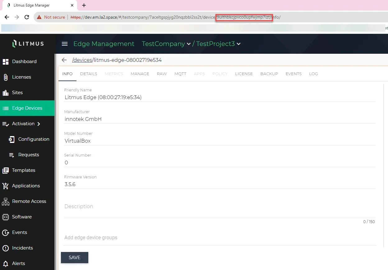 Edge Device ID parameter