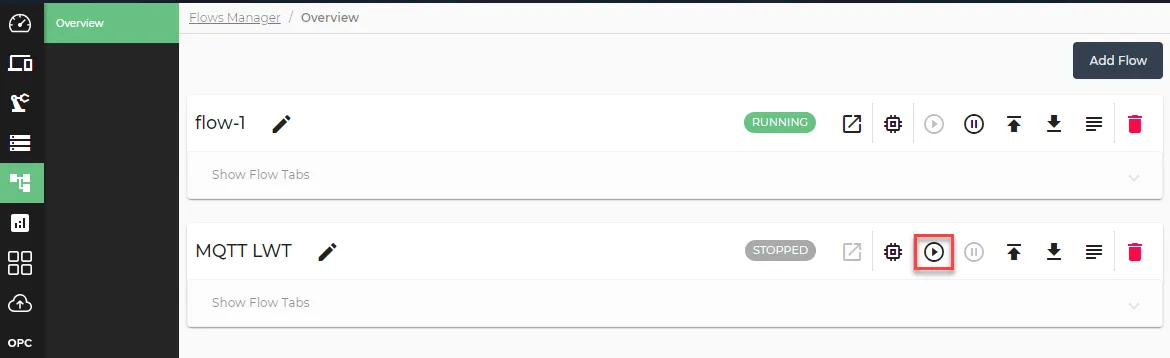 Flows Manager Start icon