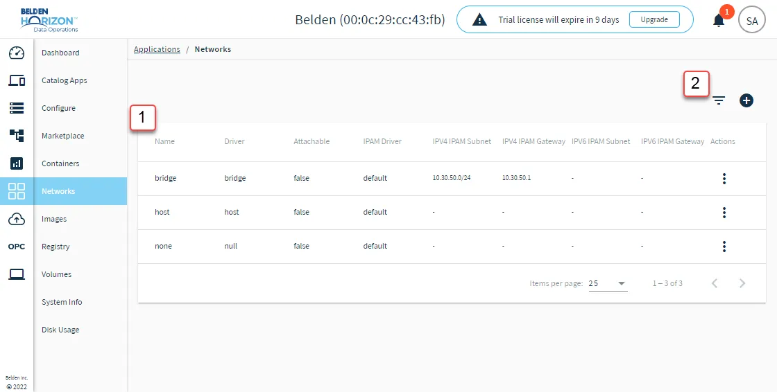Network viewing options Network viewing options