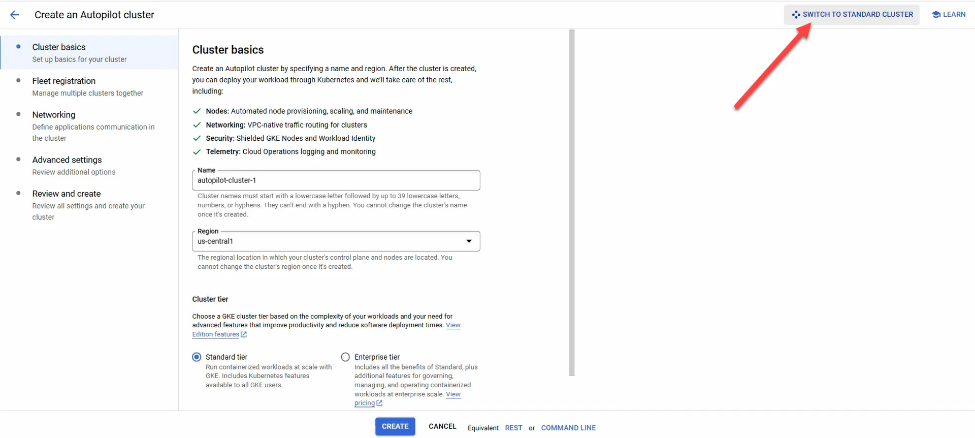 Create an Autopilot cluster 