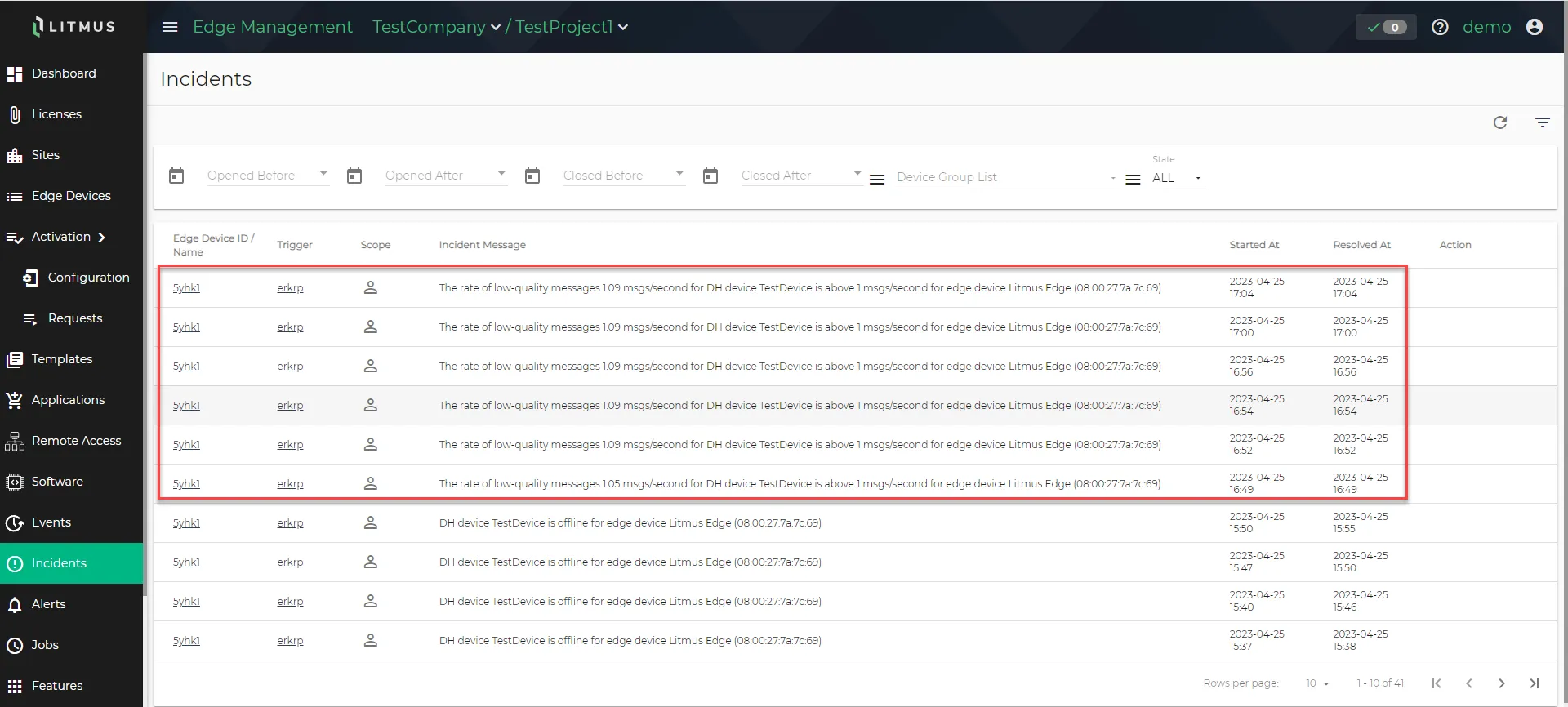List of incidents
