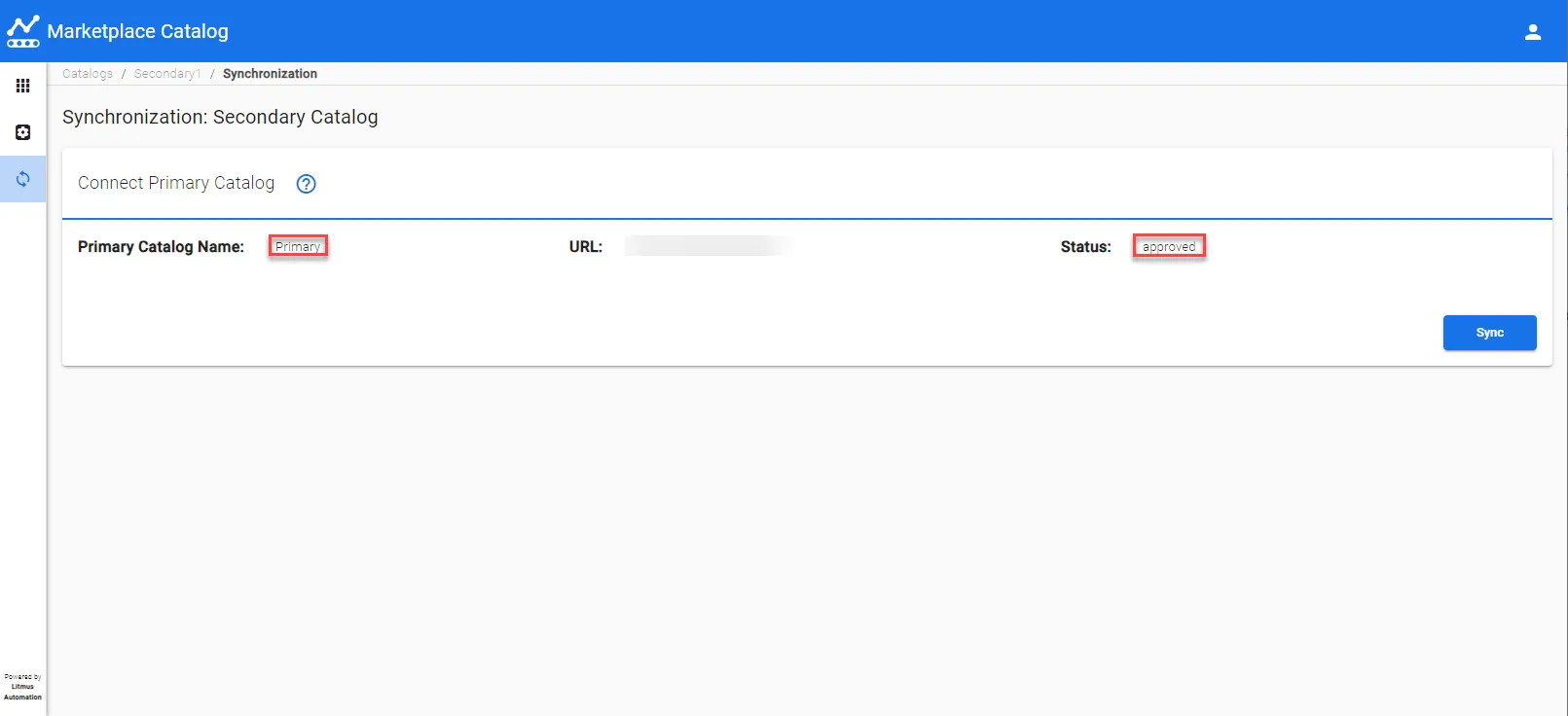 Secondary Marketplace Catalog: Synchronization: Secondary Marketplace Catalog: Uploaded and approved bootstrap file