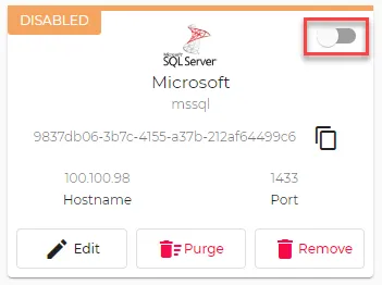 Toggle to enable connector Toggle to enable connector