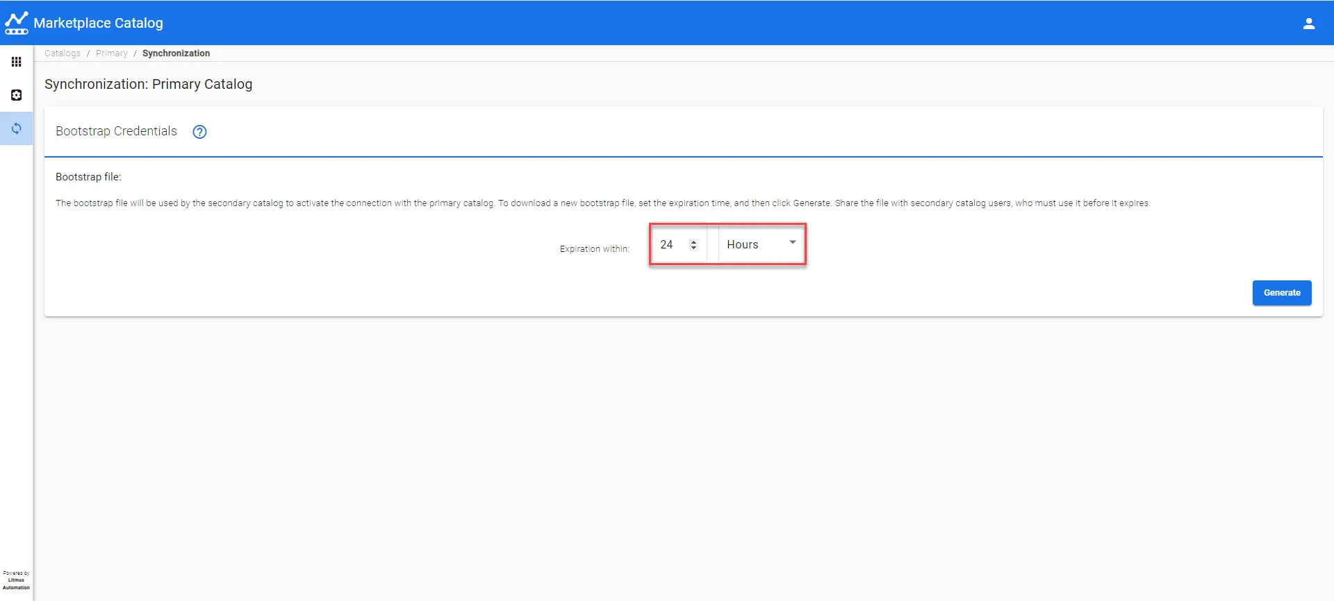 Primary Marketplace Catalog: Synchronization: Customize Expiration Within