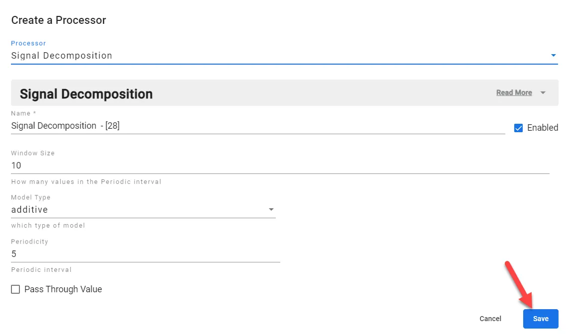 Edit a Processor dialog box Edit a Processor dialog box