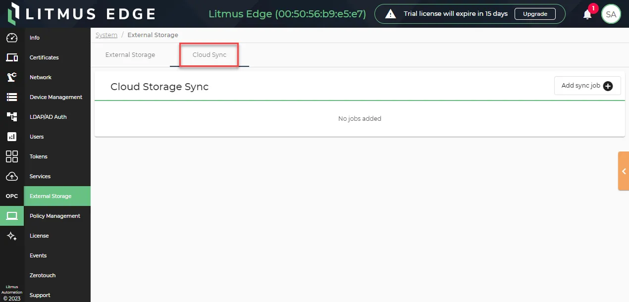 Cloud Storage section