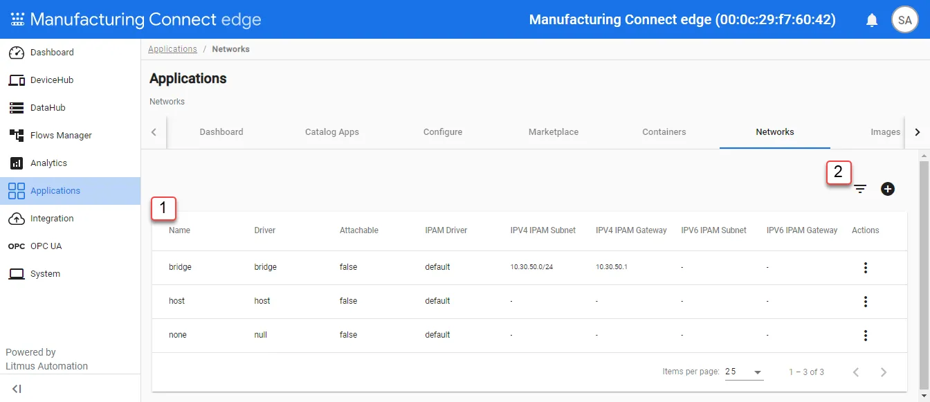 Network viewing options