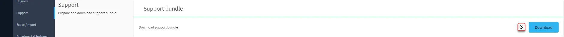 Belden Horizon Data Manager Admin Console : Settings : Support : Support Bundle Belden Horizon Data Manager Admin Console : Settings : Support : Support Bundle