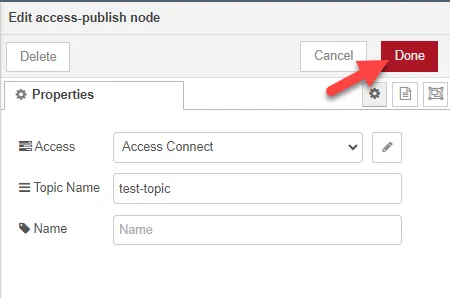 Edit access-publish node dialog box
