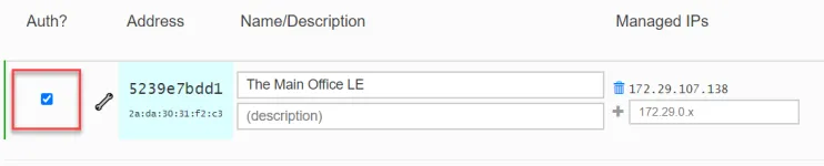 Network node section in ZeroTier Central Network node section in ZeroTier Central