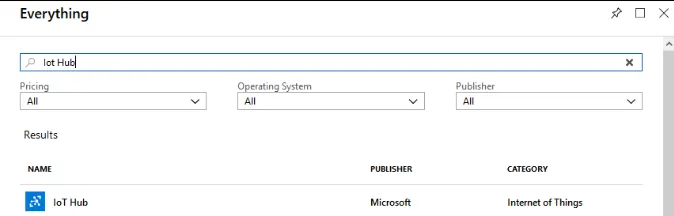 Azure Everything dialog box Azure Everything dialog box