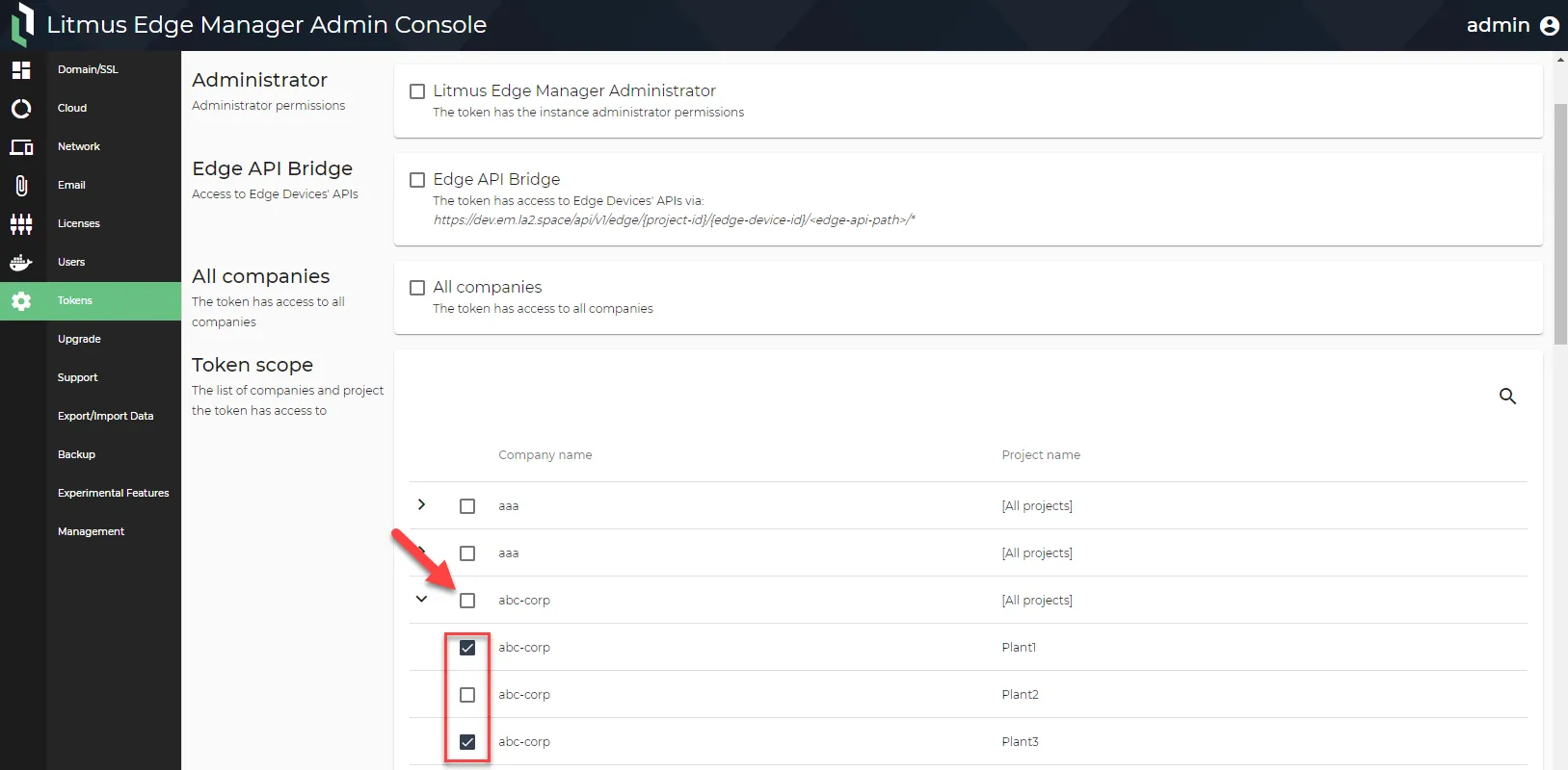 Custom Token scope access