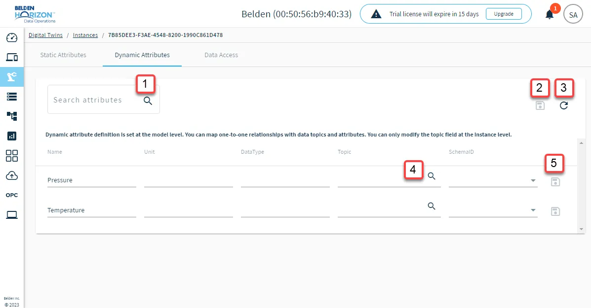 Dynamic Attributes tab Dynamic Attributes tab