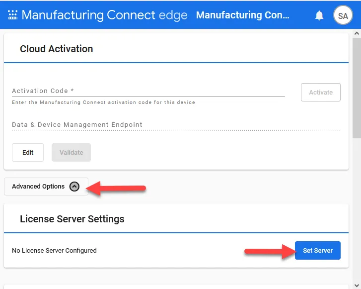 License Server Settings option
