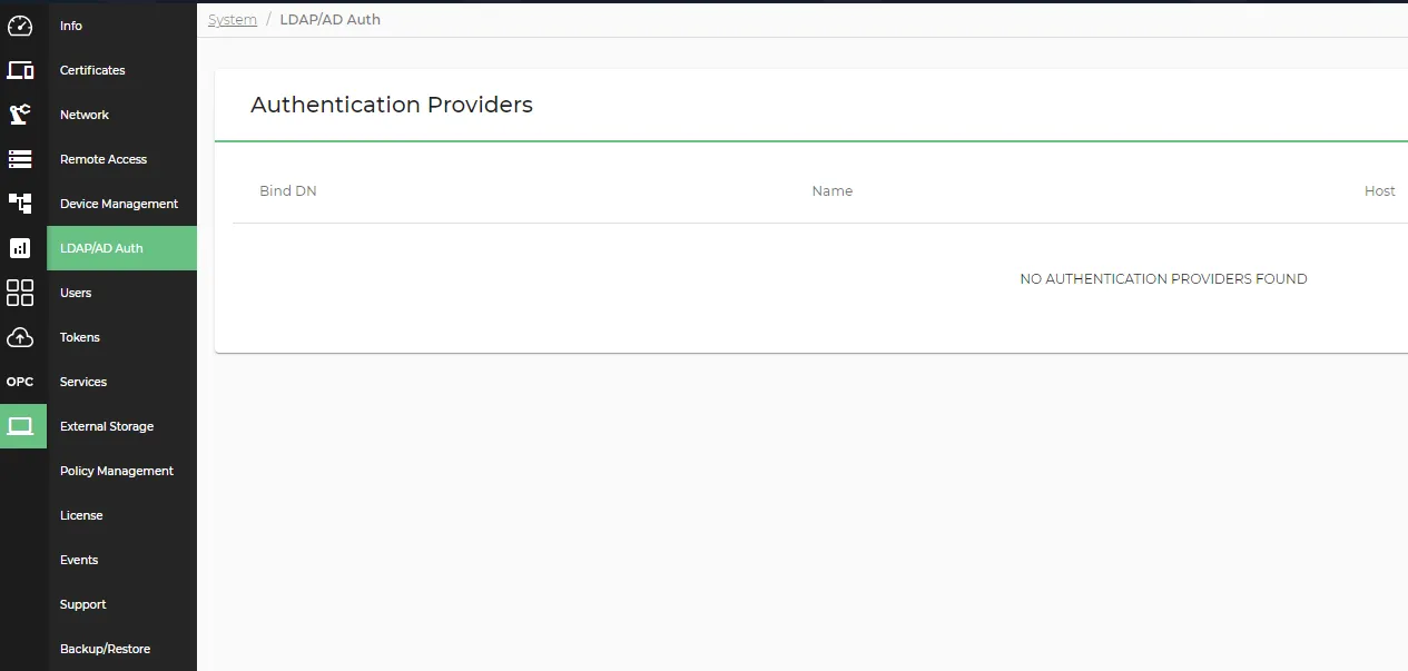 The LDAP/AD Auth pane
