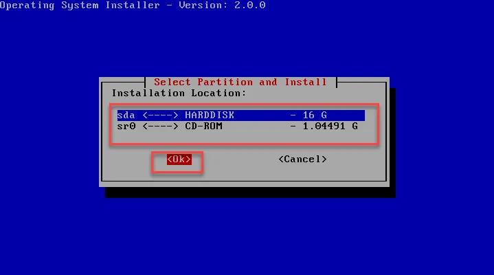 Partition selection option Partition selection option