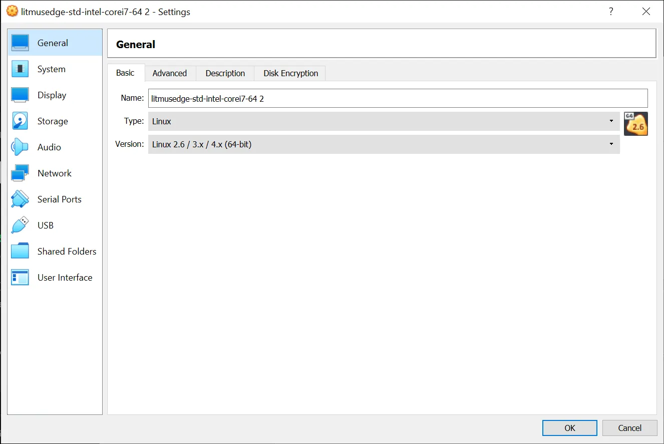 The Settings dialog box