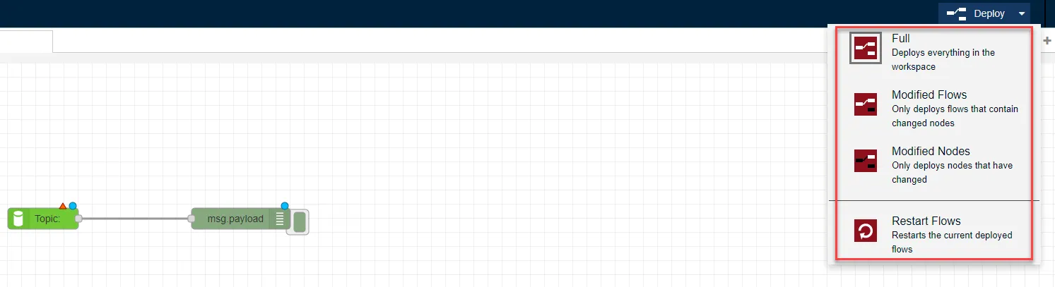 Deploy flow options