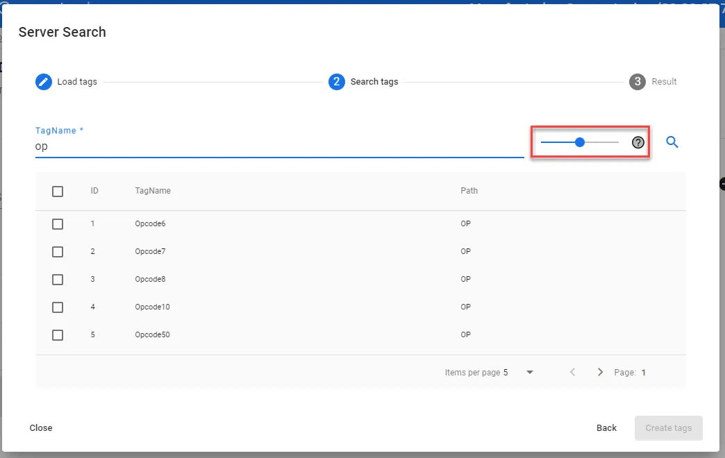 Similarity value selector