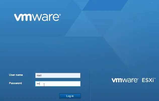 EsXI Login Page