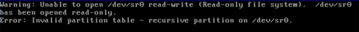 Warning/error messages Warning/error messages