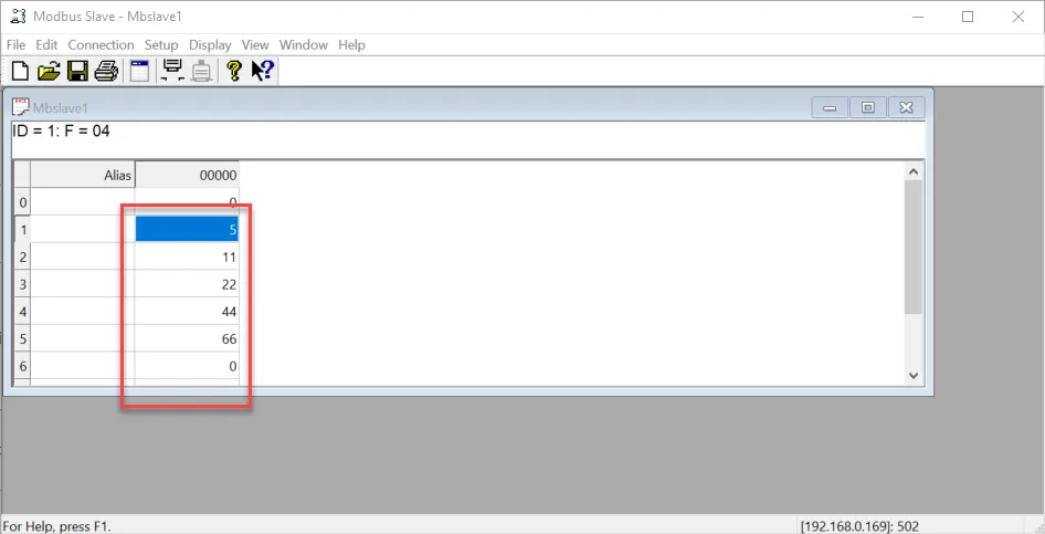 Modbus slave simulator register tag values Modbus slave simulator register tag values