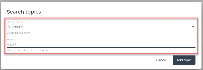 Search topics dialog box Search topics dialog box