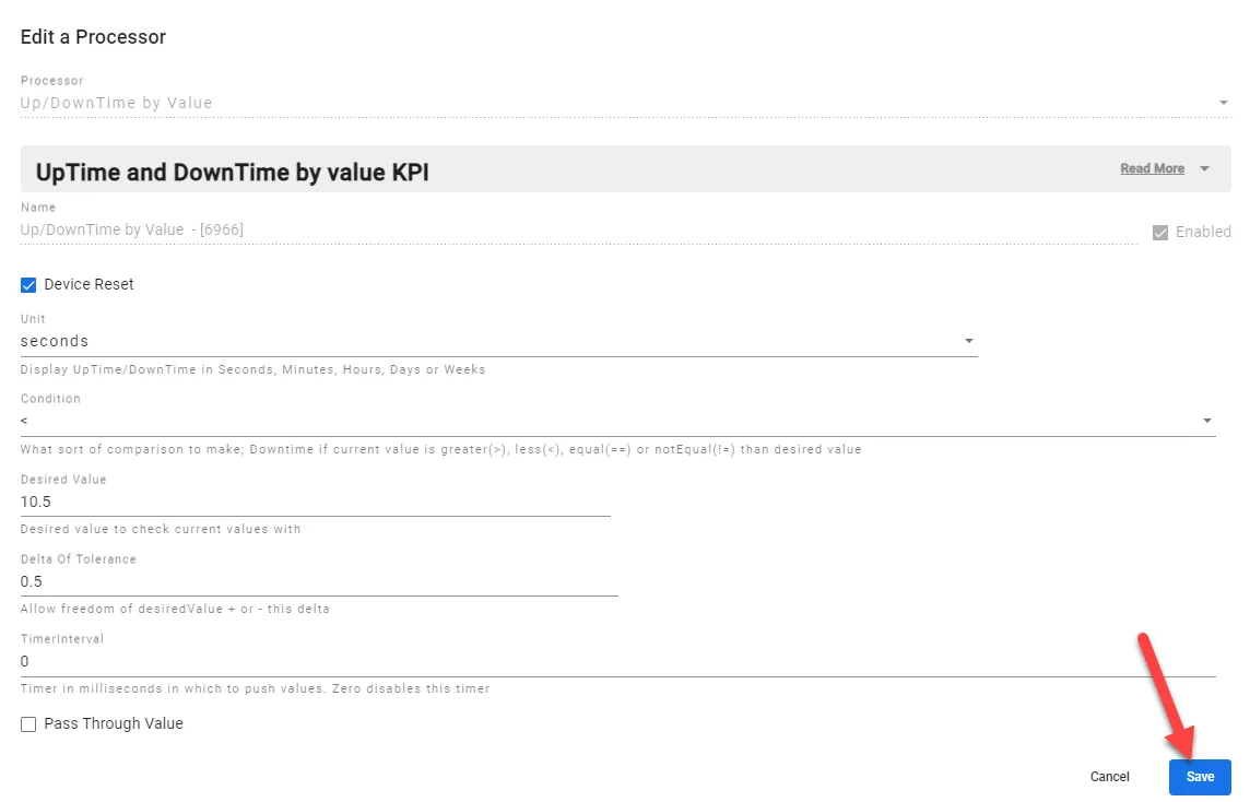 Edit a Processor dialog box Edit a Processor dialog box