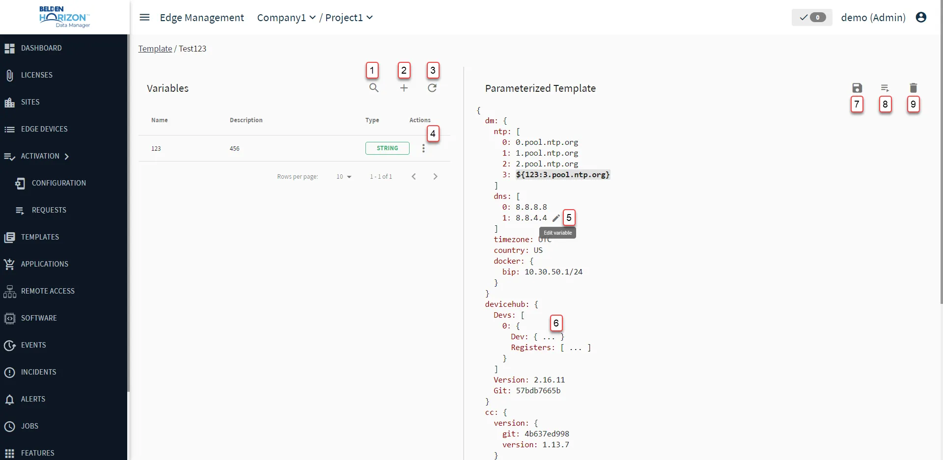 Belden Horizon Data Manager User UI : Templates : Templates Details Belden Horizon Data Manager User UI : Templates : Templates Details