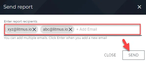 Send Report dialog box