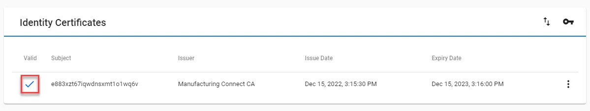 Valid identity certificate icon