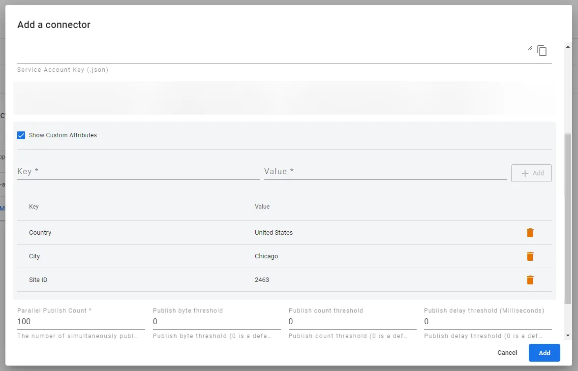Custom Attributes Configured
