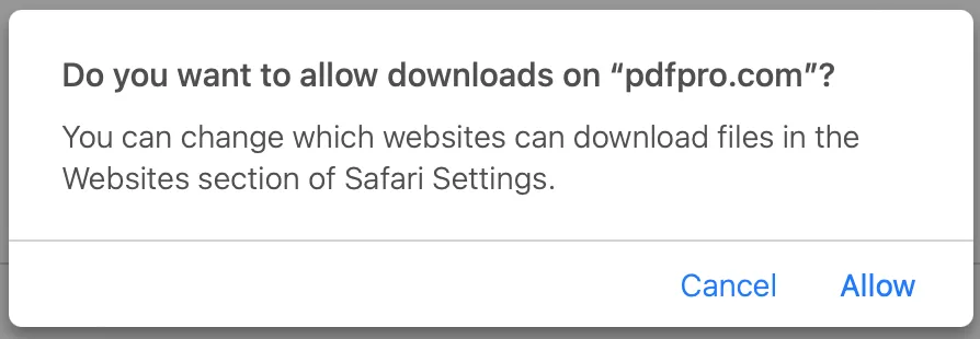 Allow downloads