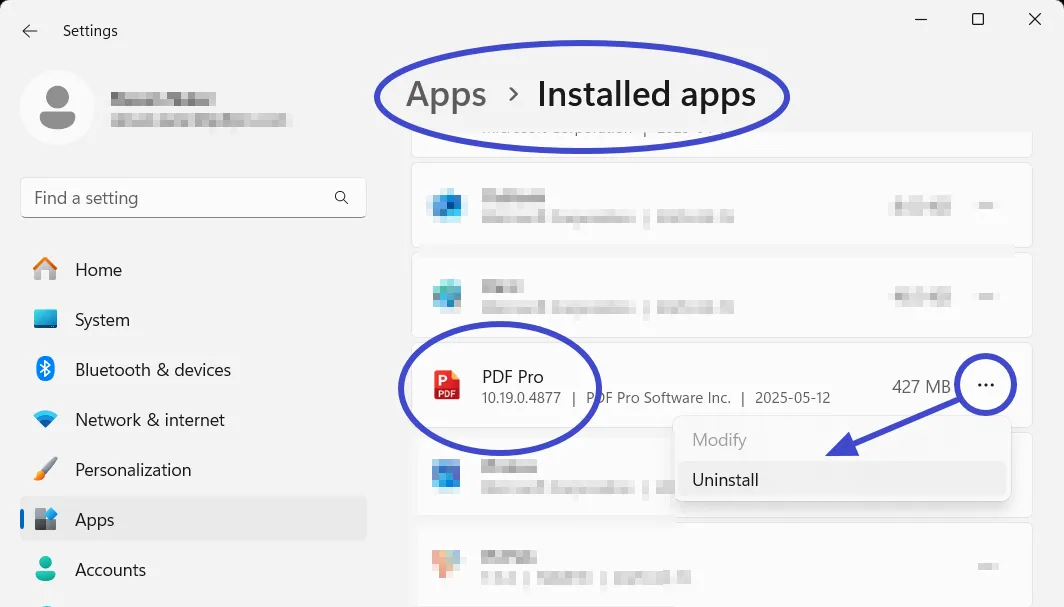 App Location in Menu