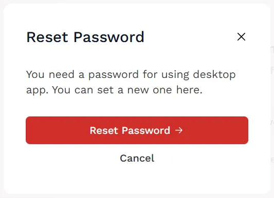 Reset instruction screen Reset instruction screen