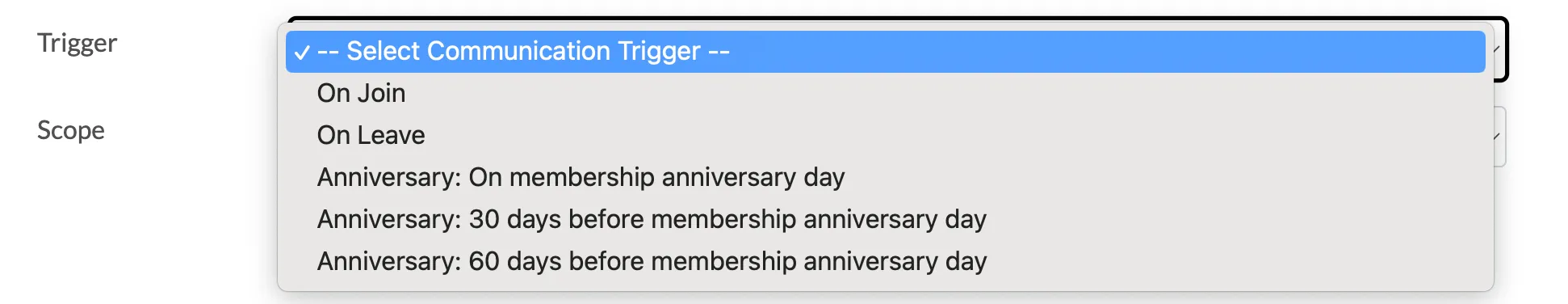 Trigger Dropdown