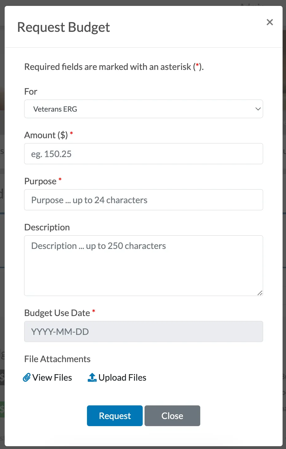 Budget Request Form