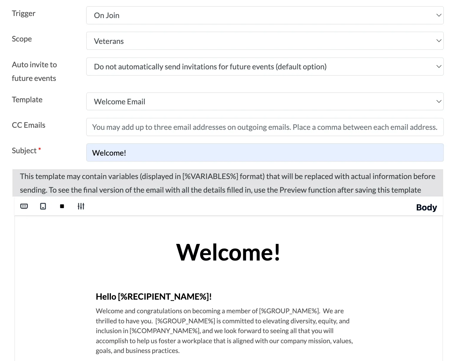Automated Email Form