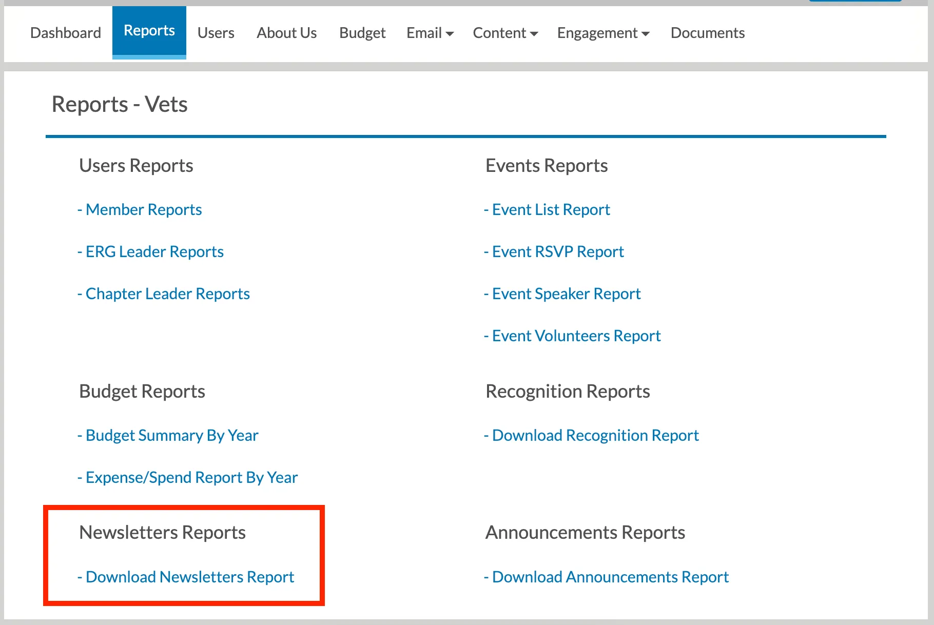 Newsletter Reports