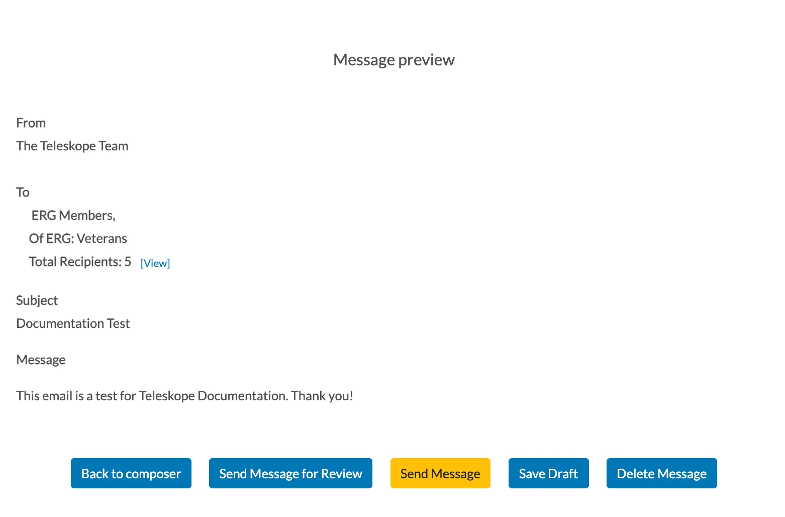 Direct Email Message Preview
