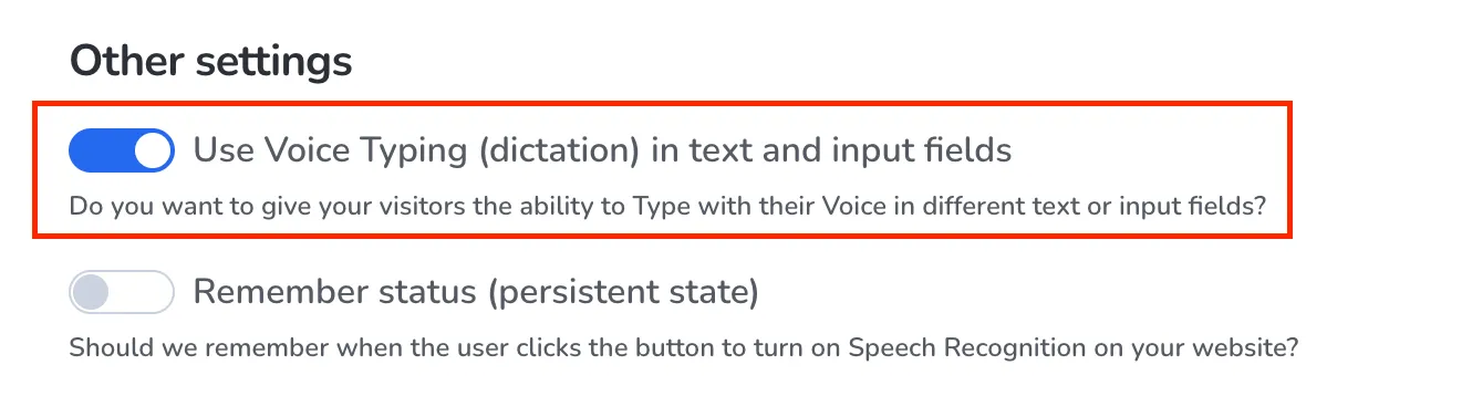 Activate Voice Typing