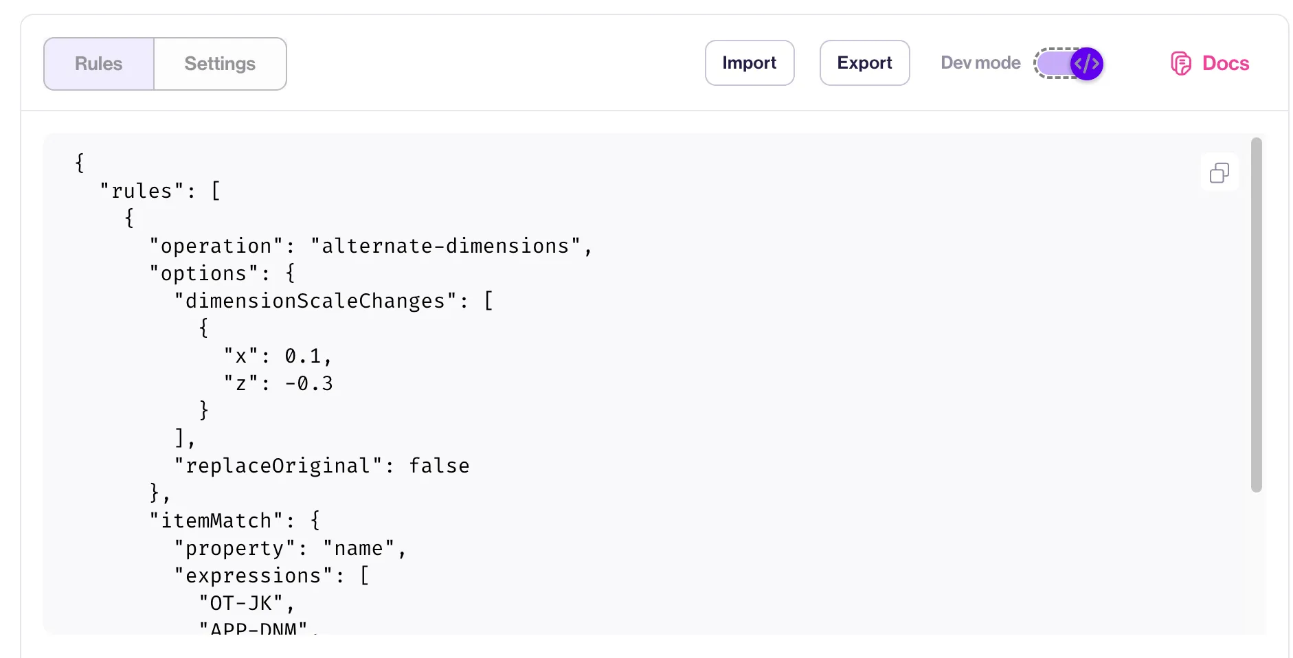 “Dev Mode” state