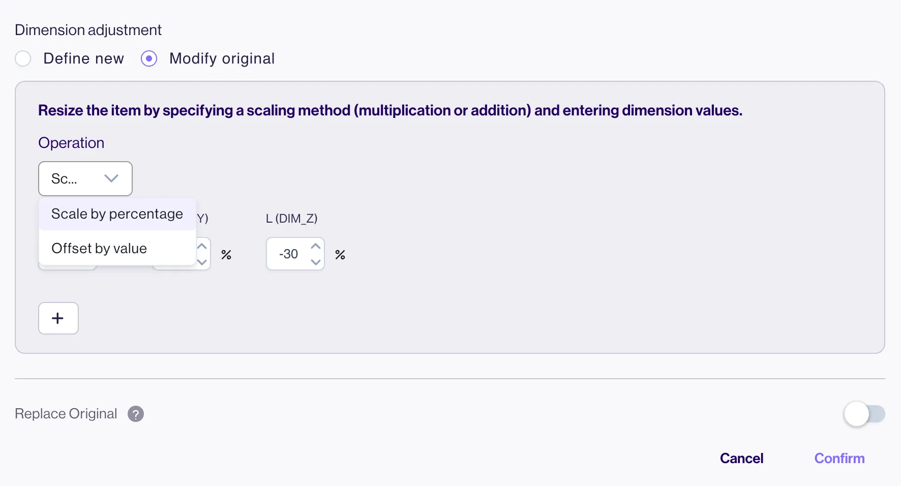 Alternate Dimensions options editor