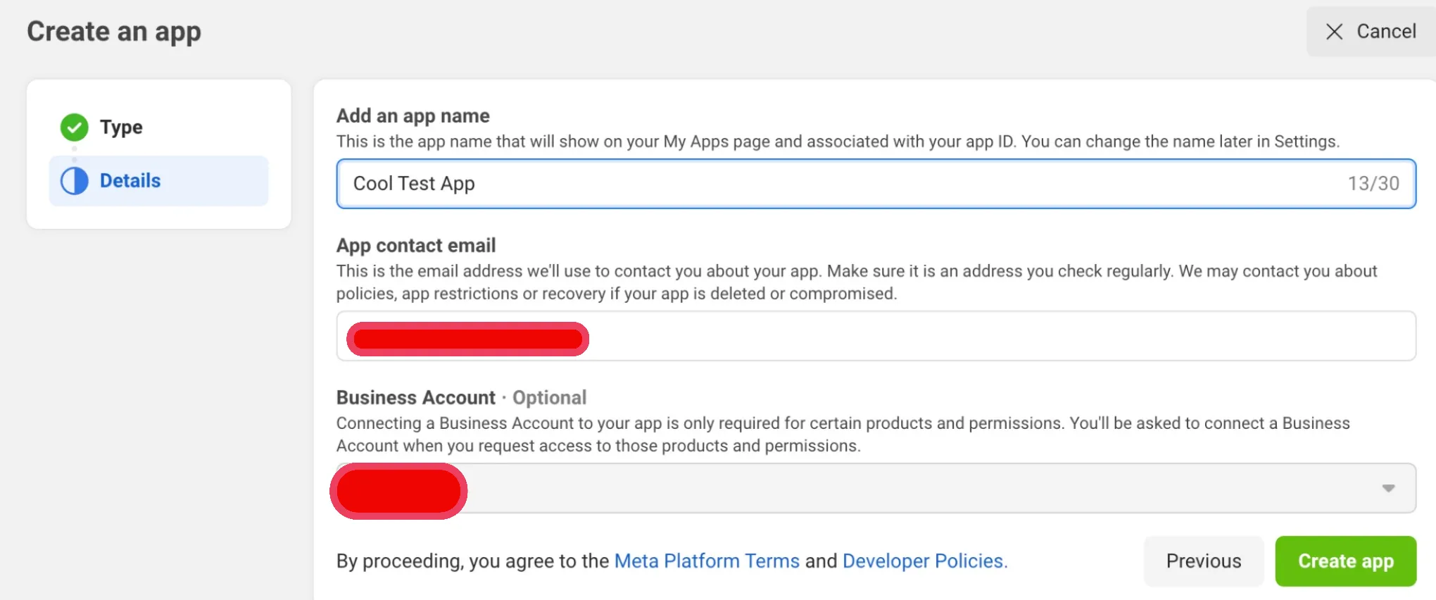 Add app details