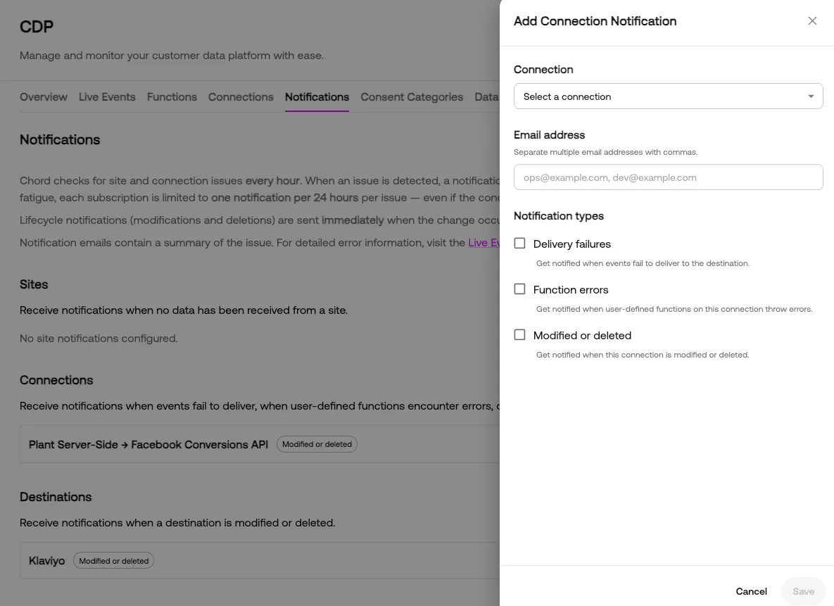 Add Connection Notification - Example
