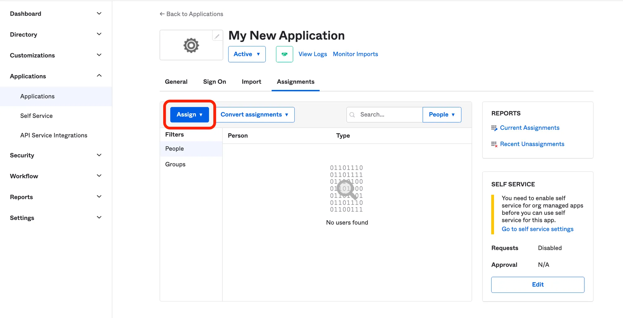 Assignment button