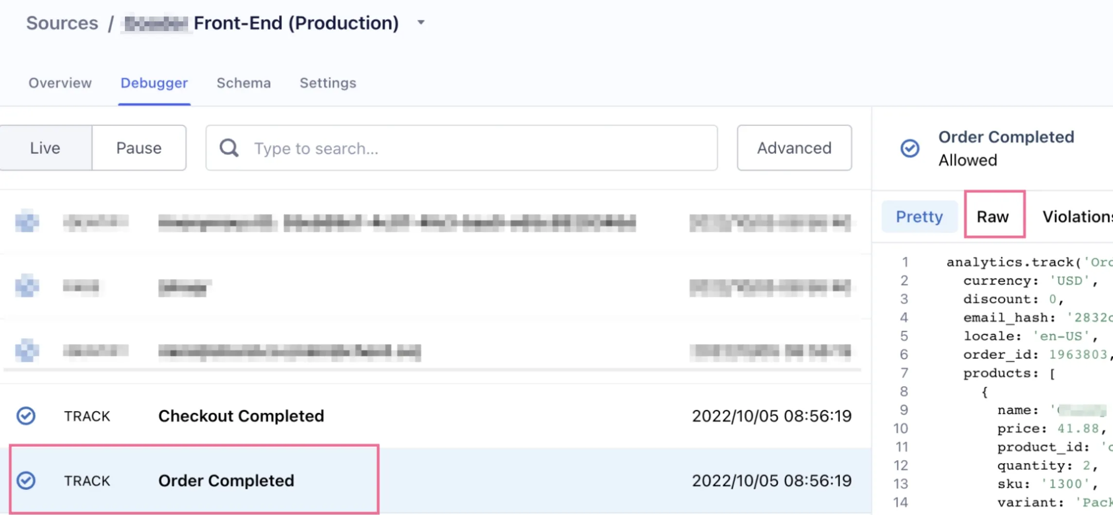 Order Completed Debugger