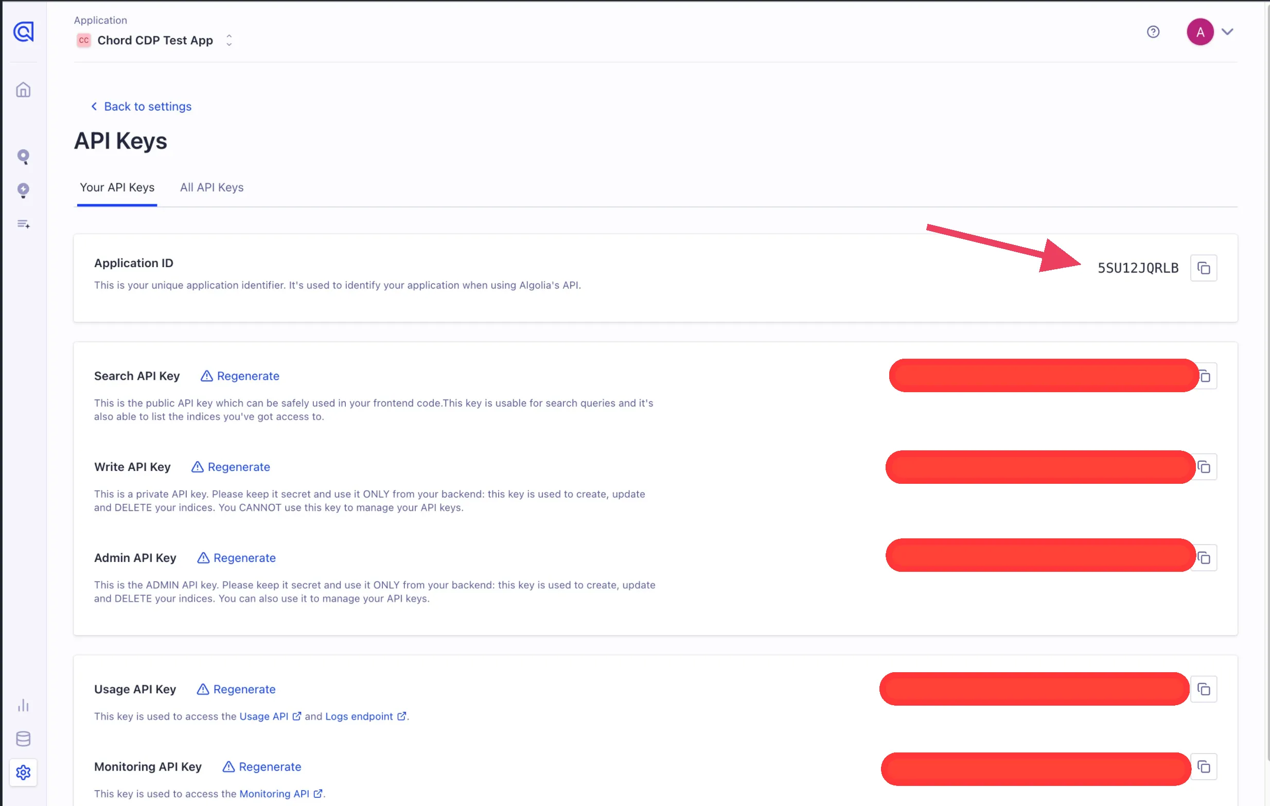 Algolia Application ID