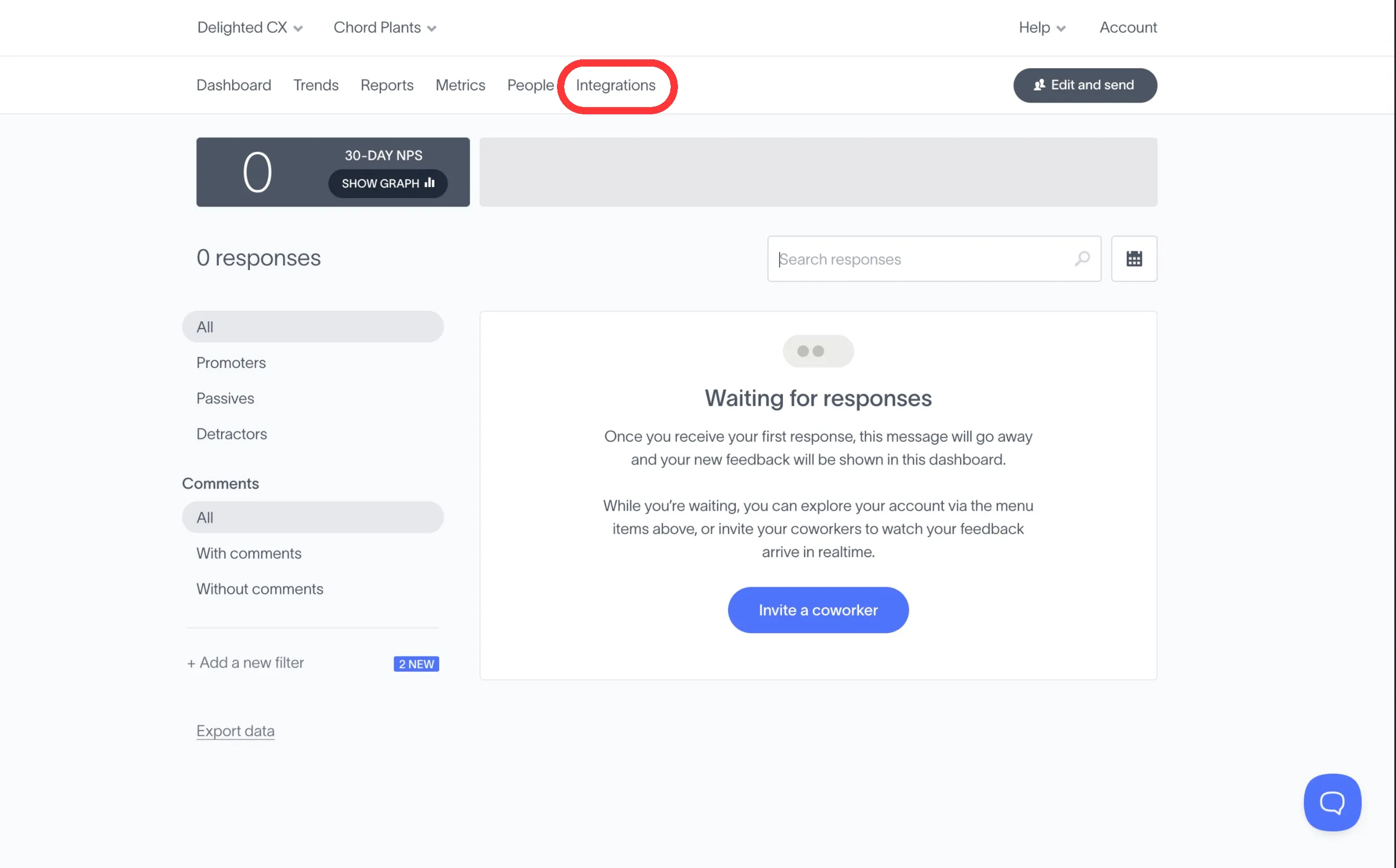 Navigate to Integrations Page